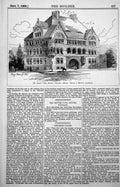 Old Plan Denver Club Denver Colorado Messrs Varian & Sterner Arch 1889 19th