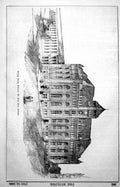 Antique Old Print Plan Railway Station Montreal Bruce Price Architect 1889 19th