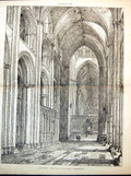 Old Antique Print Pauls Walk Nave St Pauls Restoration H W Brewster 1889 19th