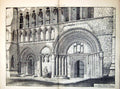 Original Old Antique Print Part West Front Dunstable Priory Church 1889 19th
