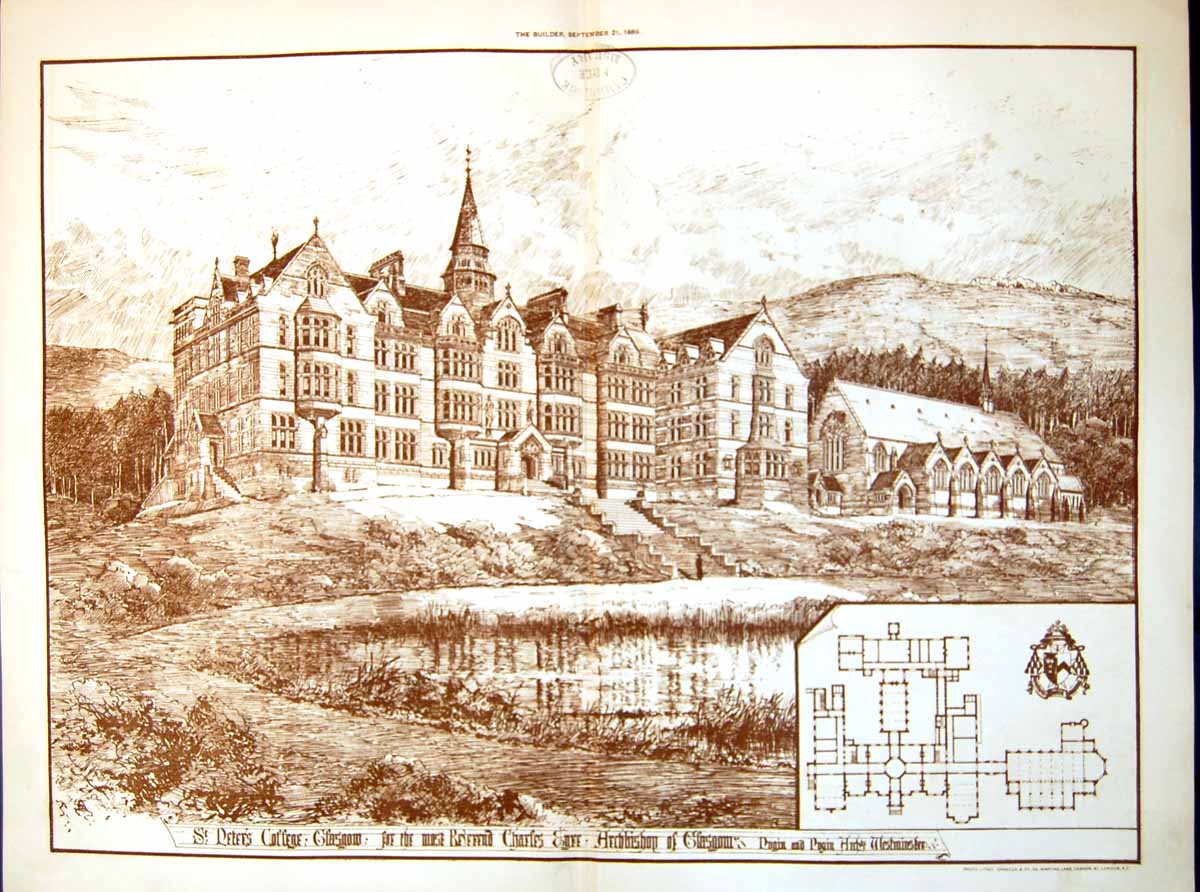 Print Plan St Peters College Glasgow Rev Charles Duff Archbishop Pugin 1889