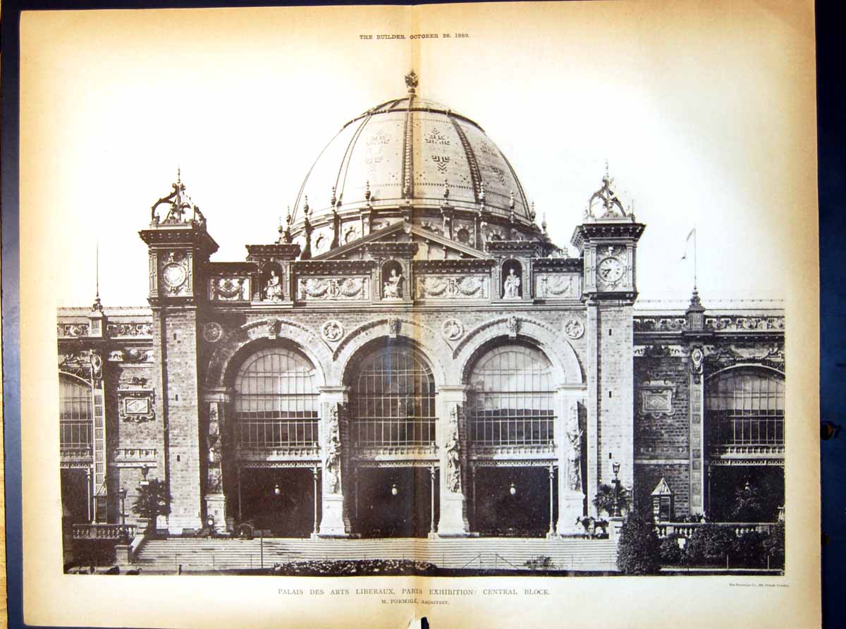 Print Plan Palais Des Arts Liberaux Paris Exhibition Central Block Formige1889