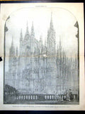 Old Plan Proposed West Facade Duomo Milan Daniel Brade Architect 1889 19th