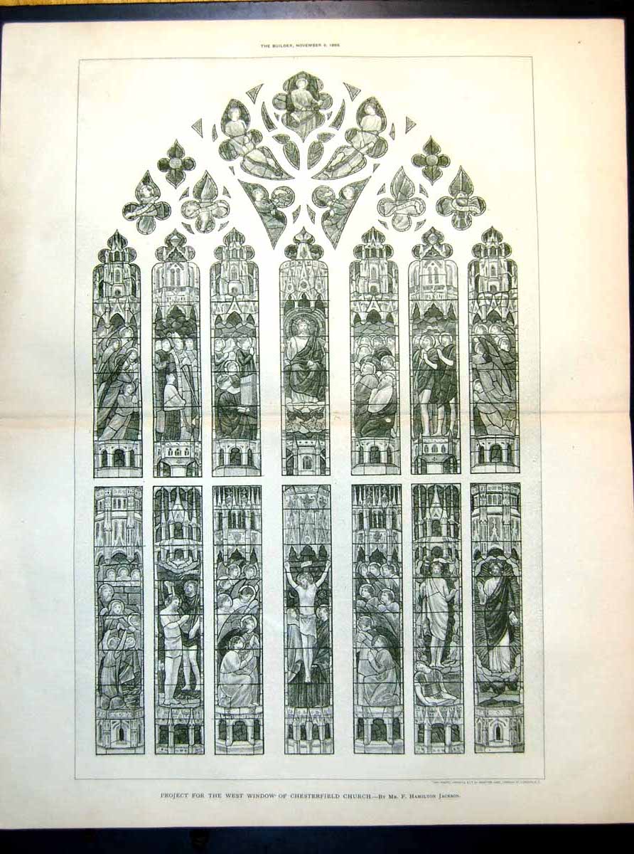 Old Plan Project West Window Chesterfield Church F Hamilton Jackson1889 19th