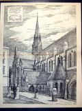 Old Plan St Pauls Church Kensington Vicarage Gate Arthur Baker 1889Victorian
