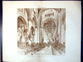 Old Print Plan Interior Christ Church Cathedral Oxford Cecil Roper 1889 19th