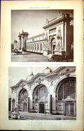Old Plan Pavilion Ministry War Walwein D'Hygiene Paris Exhibition 1889 19th