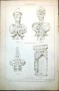 Old Sketch Plan Churches Norfolk St Margarets Kings Lynn Walpole 1889 Victorian