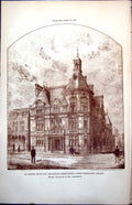 Old Plan Richmond Municipal Buildings Entrance Elkington Architects 1889 19th