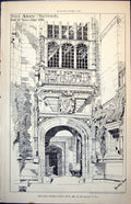 Old Plan Ford Abbey Porch Built Thos Chard 1528 Roland Paul Pugin 1889