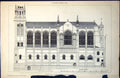 Old Antique Print Plan Design Town Church South Elevation E A Hill 1889 19th
