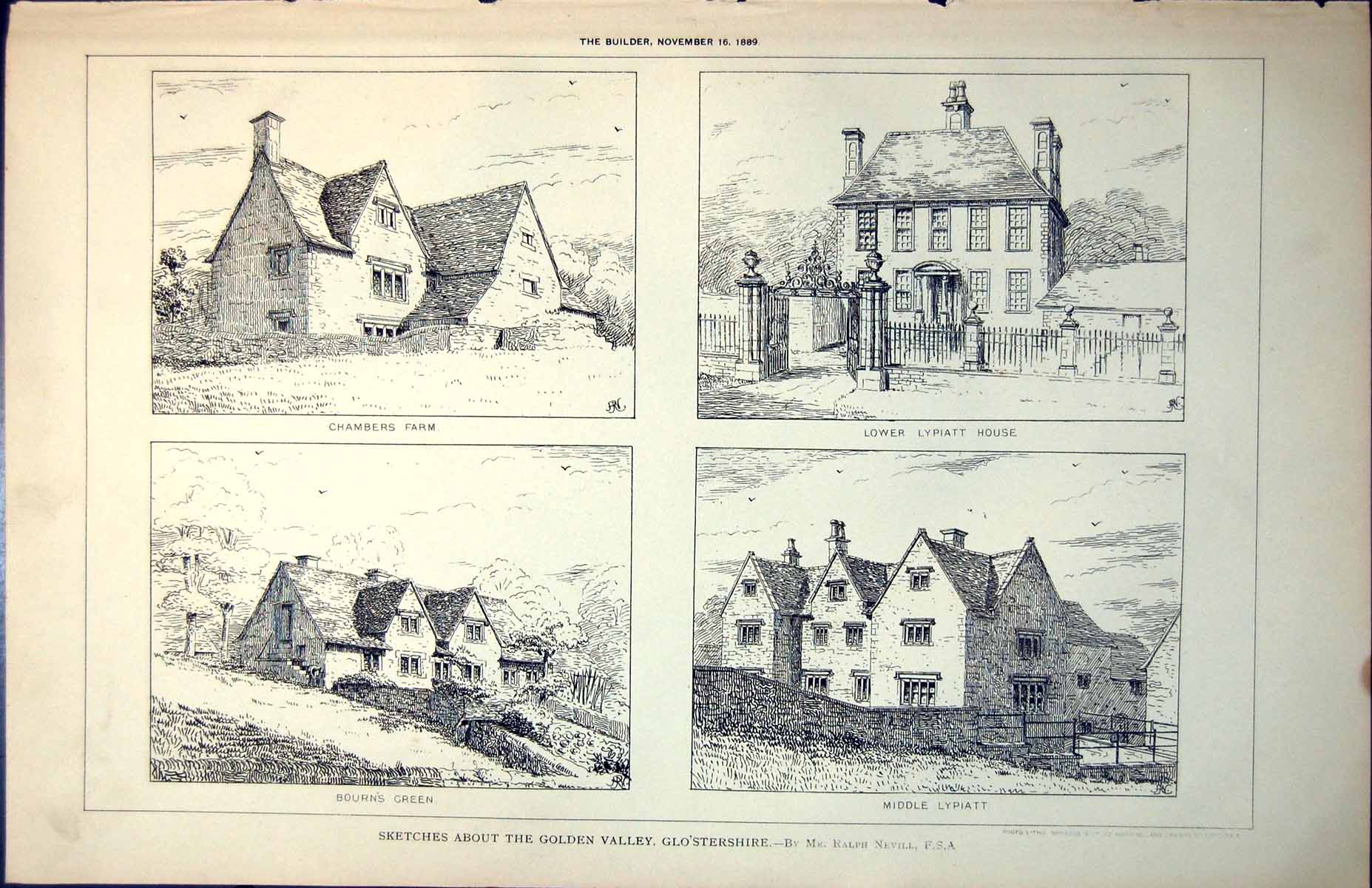 Old Plan Chambers Farm Middle Lypiatt Bourns Green Ralph Nevill 1889 Victorian