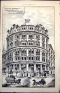 Old Plan Imperial Mansions Oxford Street Martin Purchase Architect 1889 19th