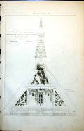 Antique Old Print Plan Victoria Courts Birmingham Gables Corporation St 1889