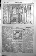 Old 1890 Builder View Nave Selby Abbey Tablet Princes Street Westmins Victorian