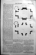 Original Old Antique Print Plan Rothwell Market House Gotch 1890 Builder 19th