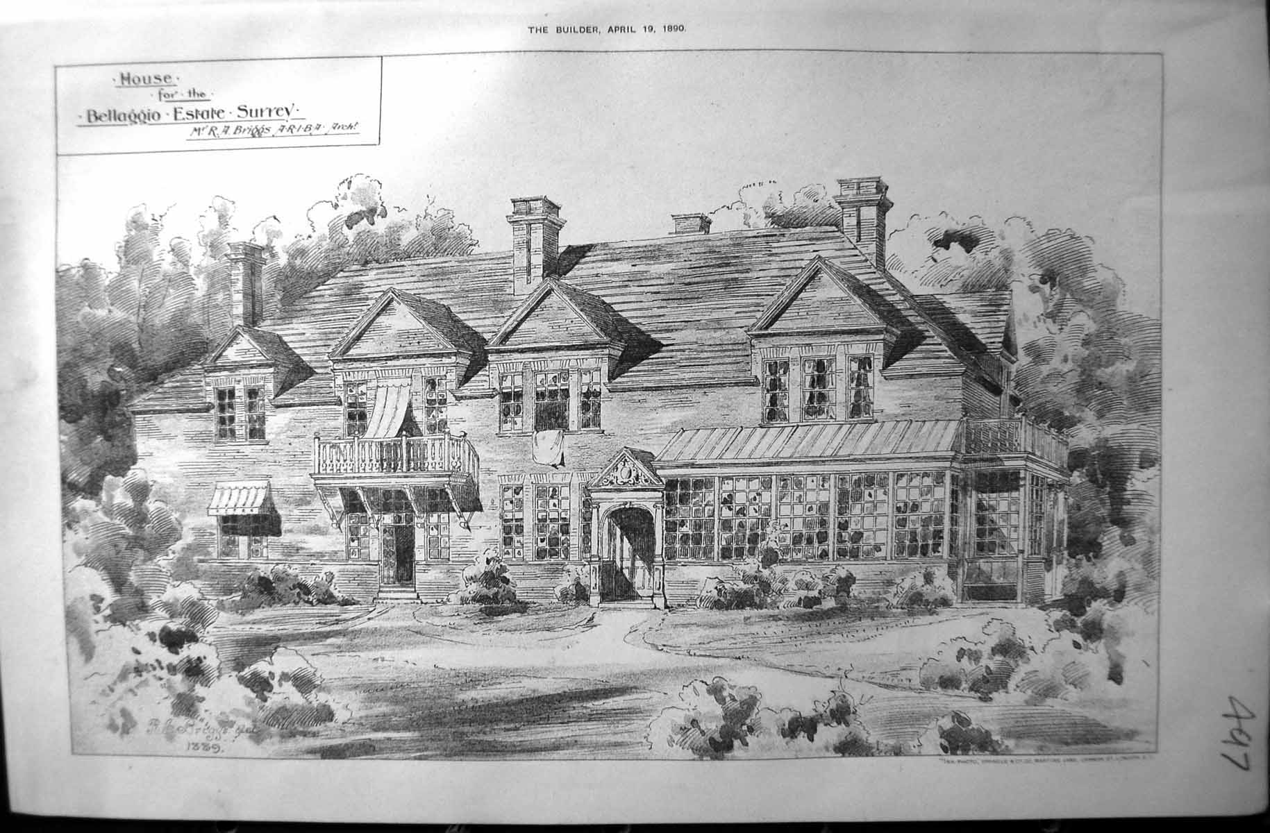 Old 1890 Builder Exterior House Bellaggio Estate Surrey Briggs Archit Victorian