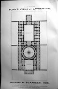 Old 1890 Builder Plan Pliny'S Villa Laurentum Scamozzi Professor Aitc Victorian