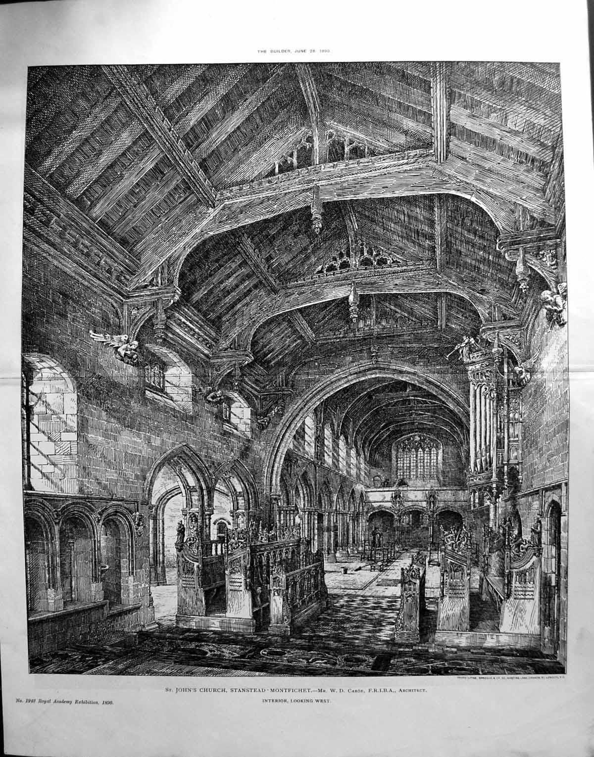 Old 1890 Builder St. John'S Church Stanstead Montfichet Caroe Archite 19th