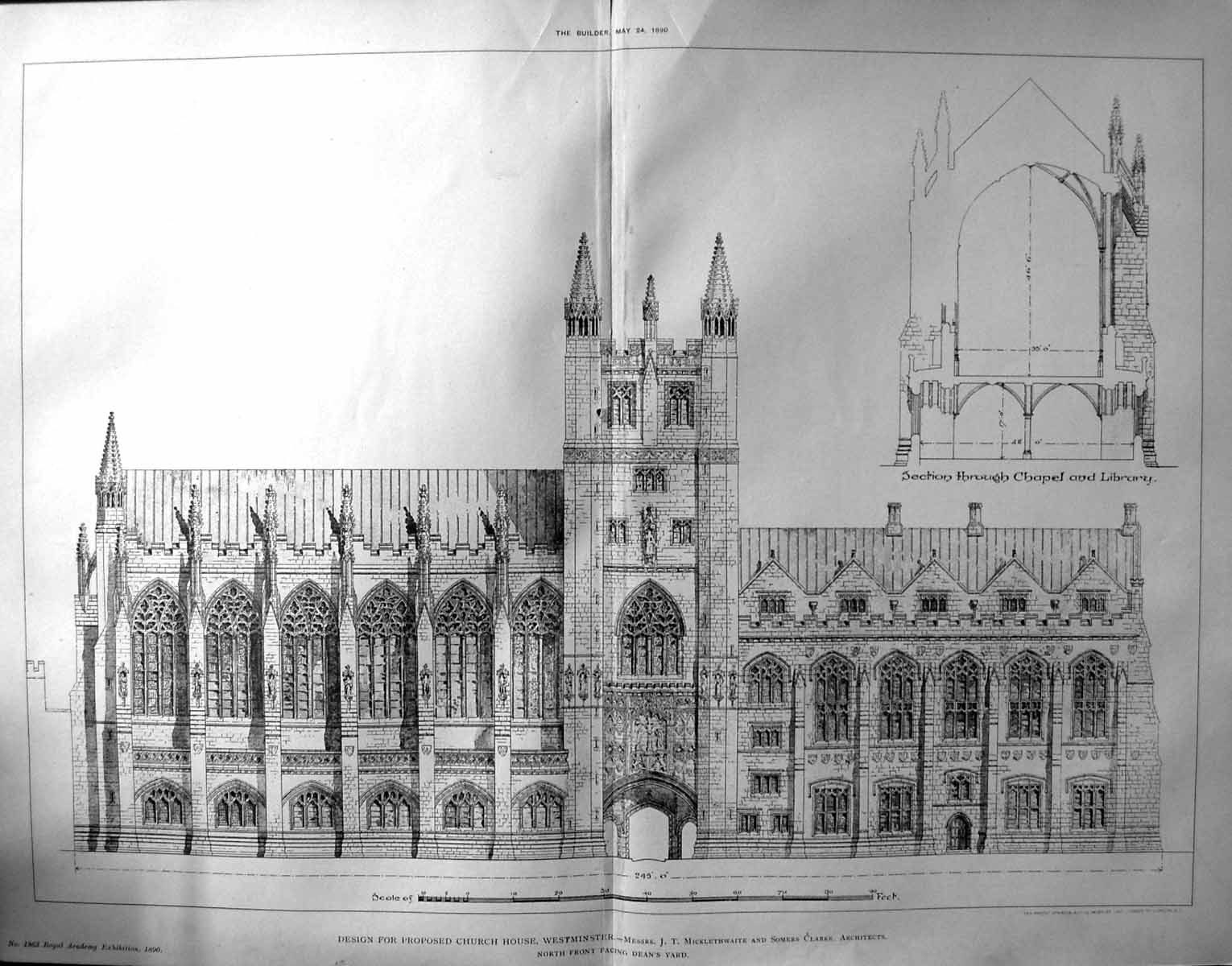 Old 1890 Builder Design Church House Westminster Micklethwaite Somers 19th
