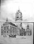 Old Damaged 1890 Builder Design Sheffield Municipal Buildings ButlerVictorian