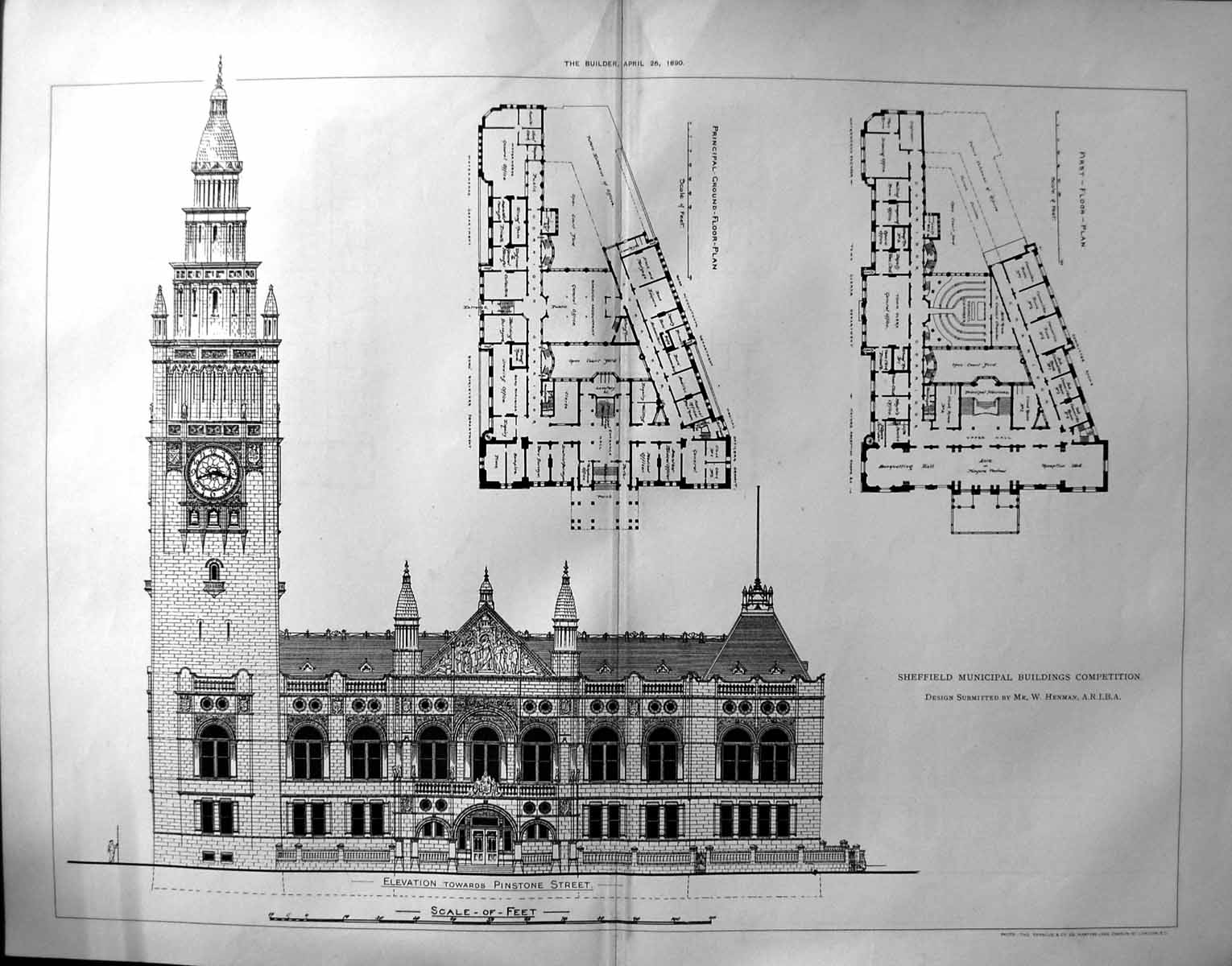Old Sheffield Municipal Buildings Competition Henman Architecture 189 19th