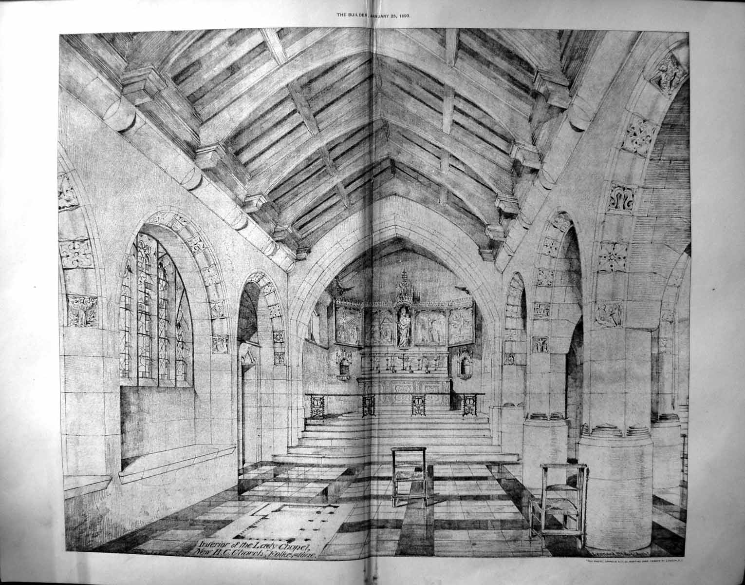 Old 1890 Builder Interior Lady Chapel Church Folkestone ArchitectureVictorian