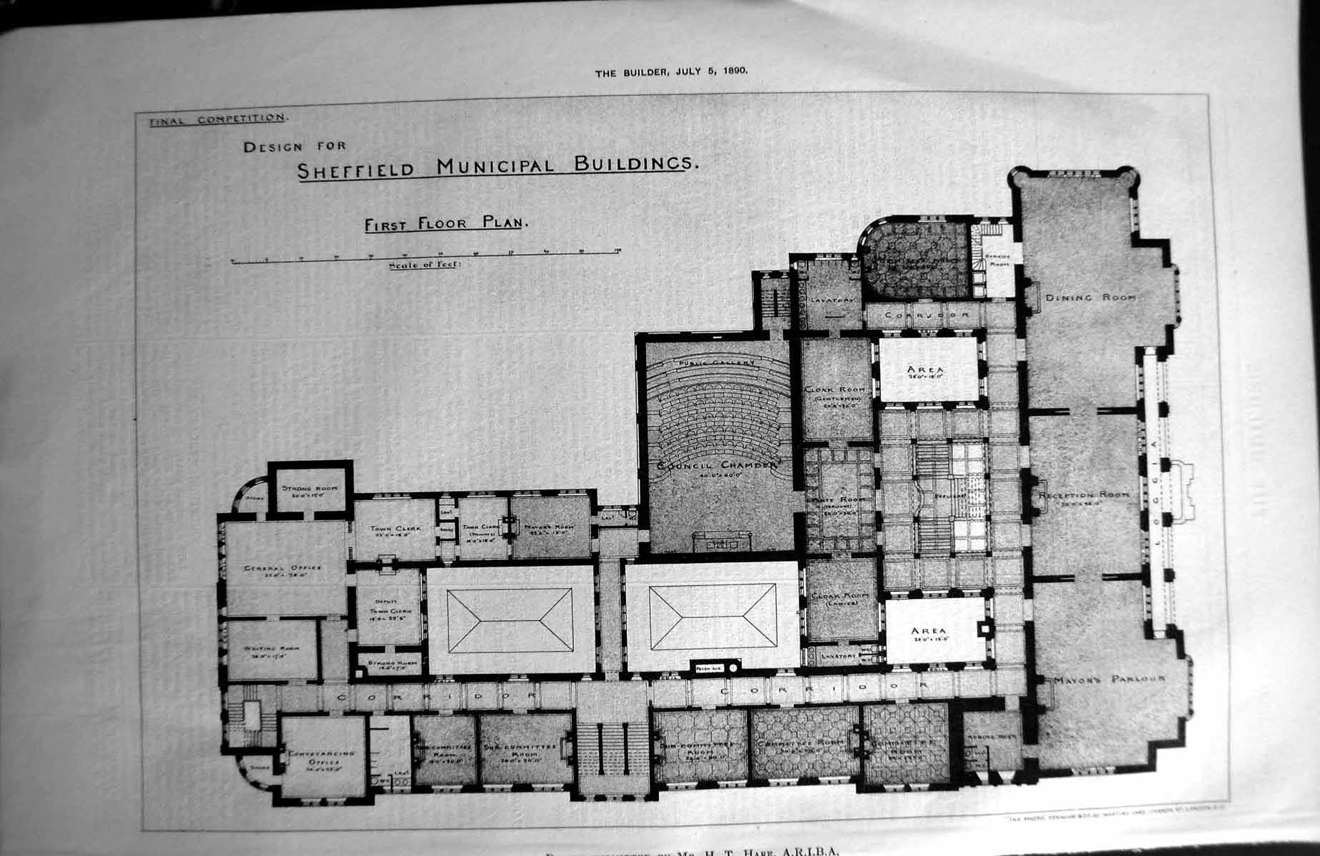 Old First Floor Plan Sheffield Municipal Buildings Hare Architecture