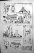 Old Antique Print Burford Oxfordshire Stanton Architecture 1890 Builder 19th