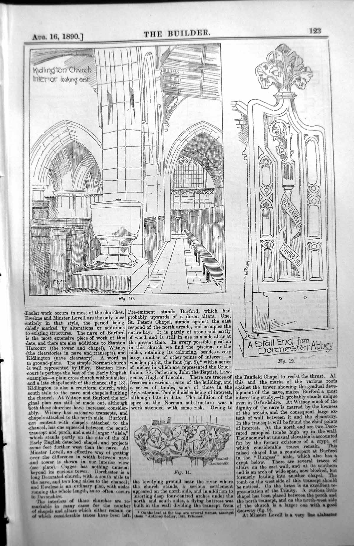 Old Kidlington Church Interior Dorchester Abbey Stall End Architectur