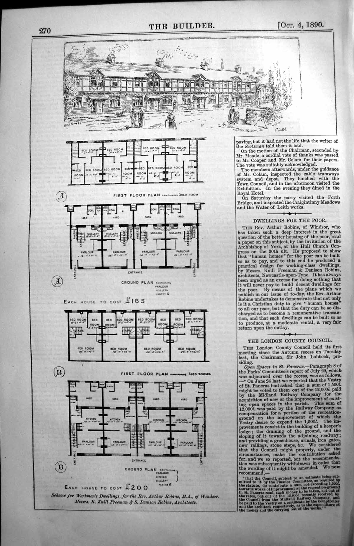 Old Workmens Dwellings Scheme Plan Robins Windsor Freeman Architectur
