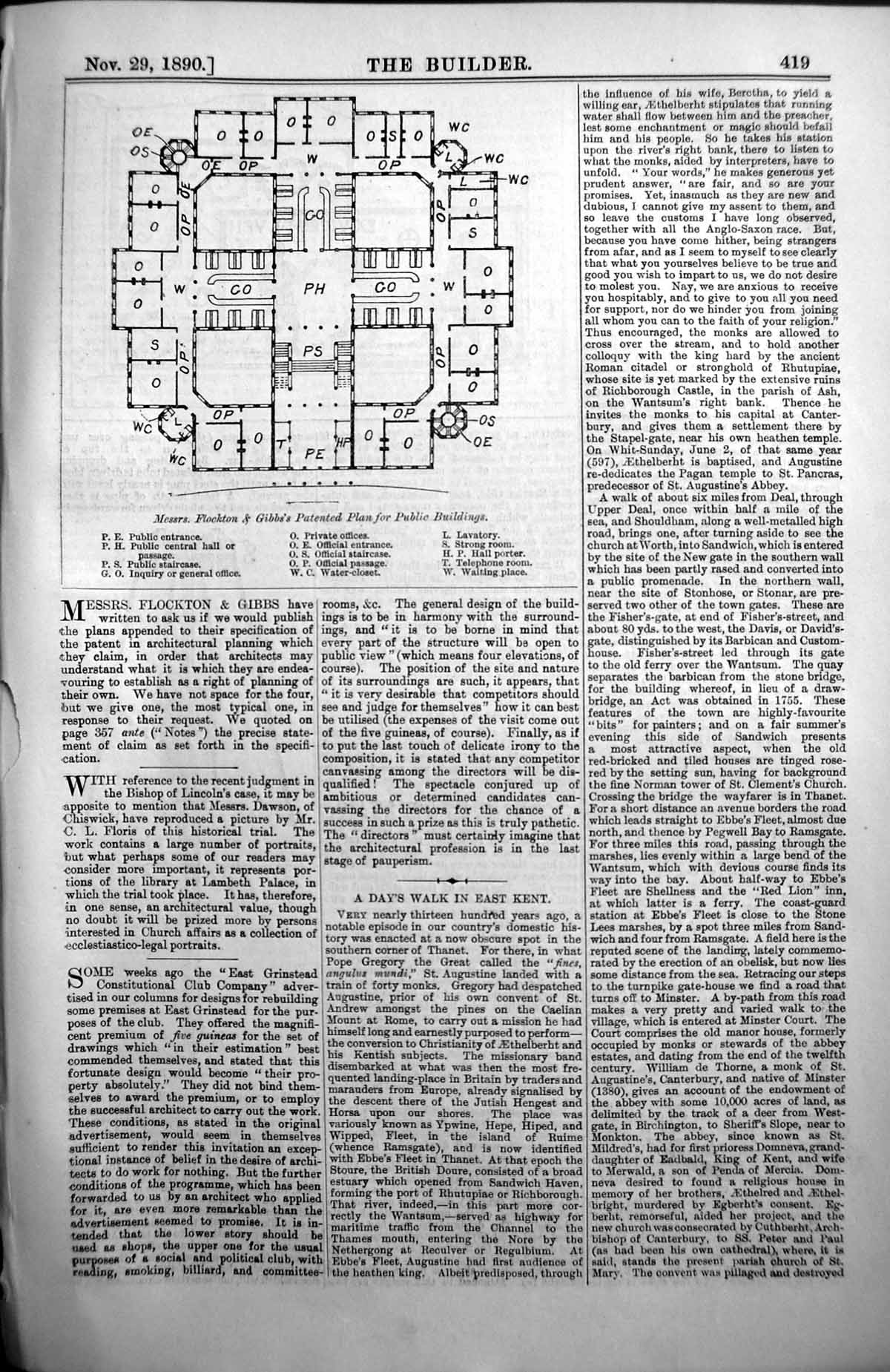 Old Flockton Gibbs Patented Plan For Public Buildings Architecture 18 Victorian