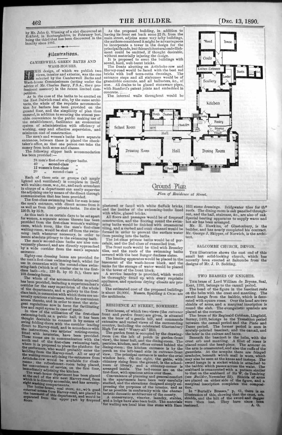 Old Ground Plan Residence At Street Somerset Architecture 1890 Builde Victorian