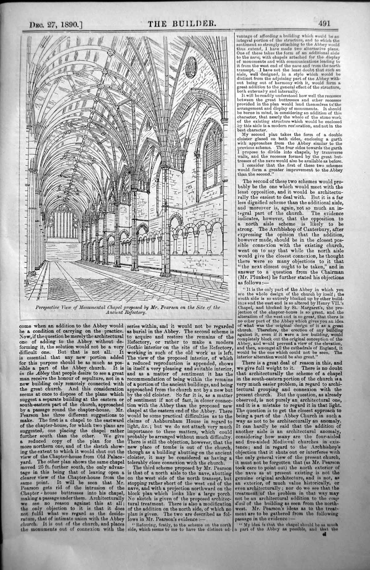 Old Monumental Chapel Pearson Ancient Refectory Site Architecture 189 Victorian