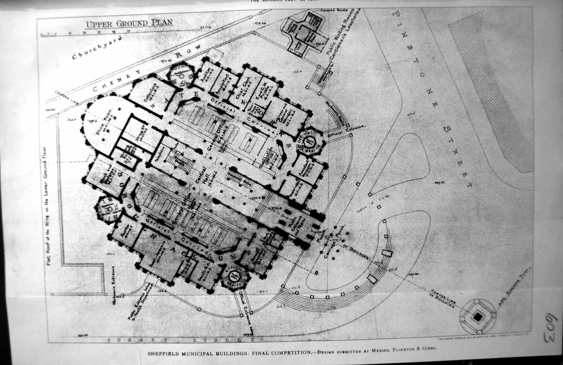 Old Upper Ground Plan Sheffield Municipal Flockton Gibbs Architecture