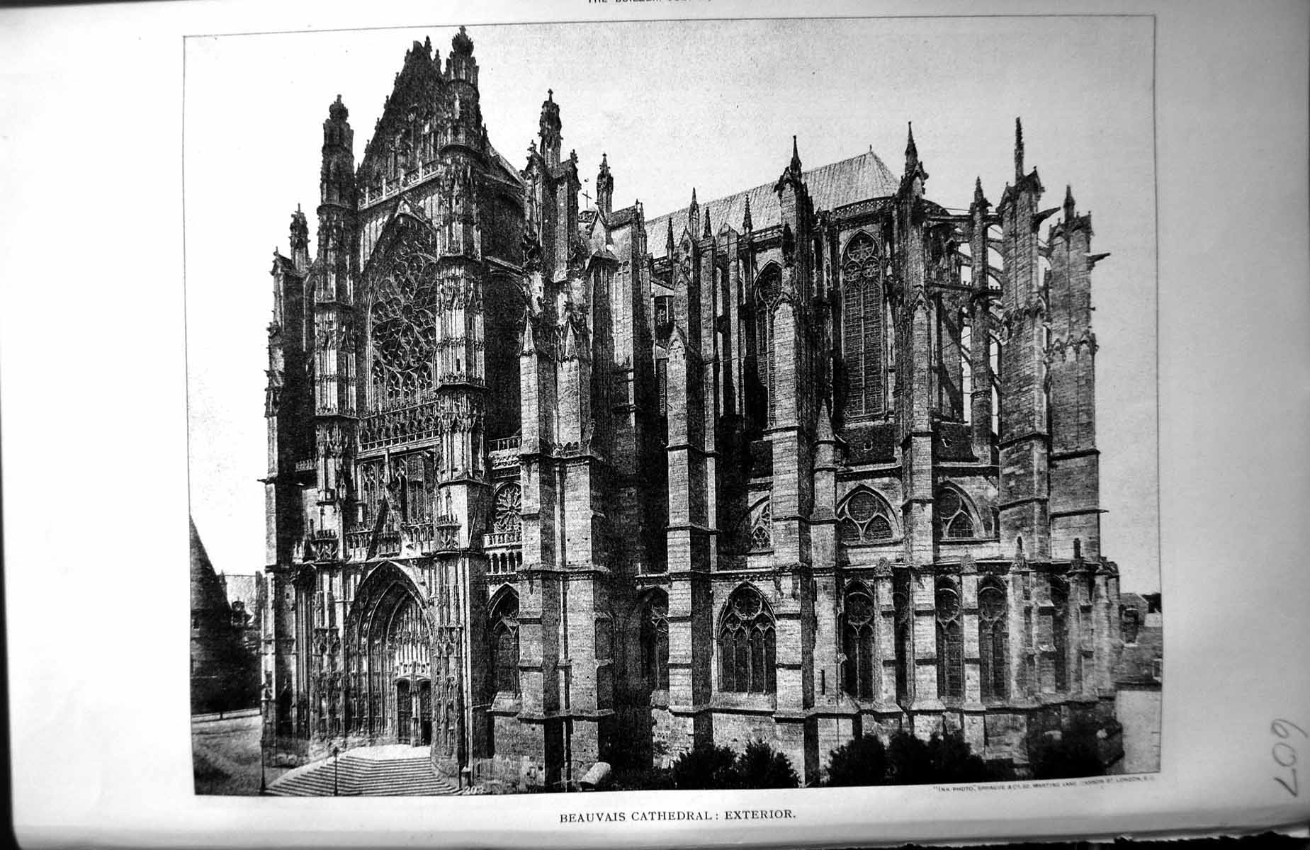 Antique Print Beauvais Cathedral Exterior Sprague Architecture 1890 Builder