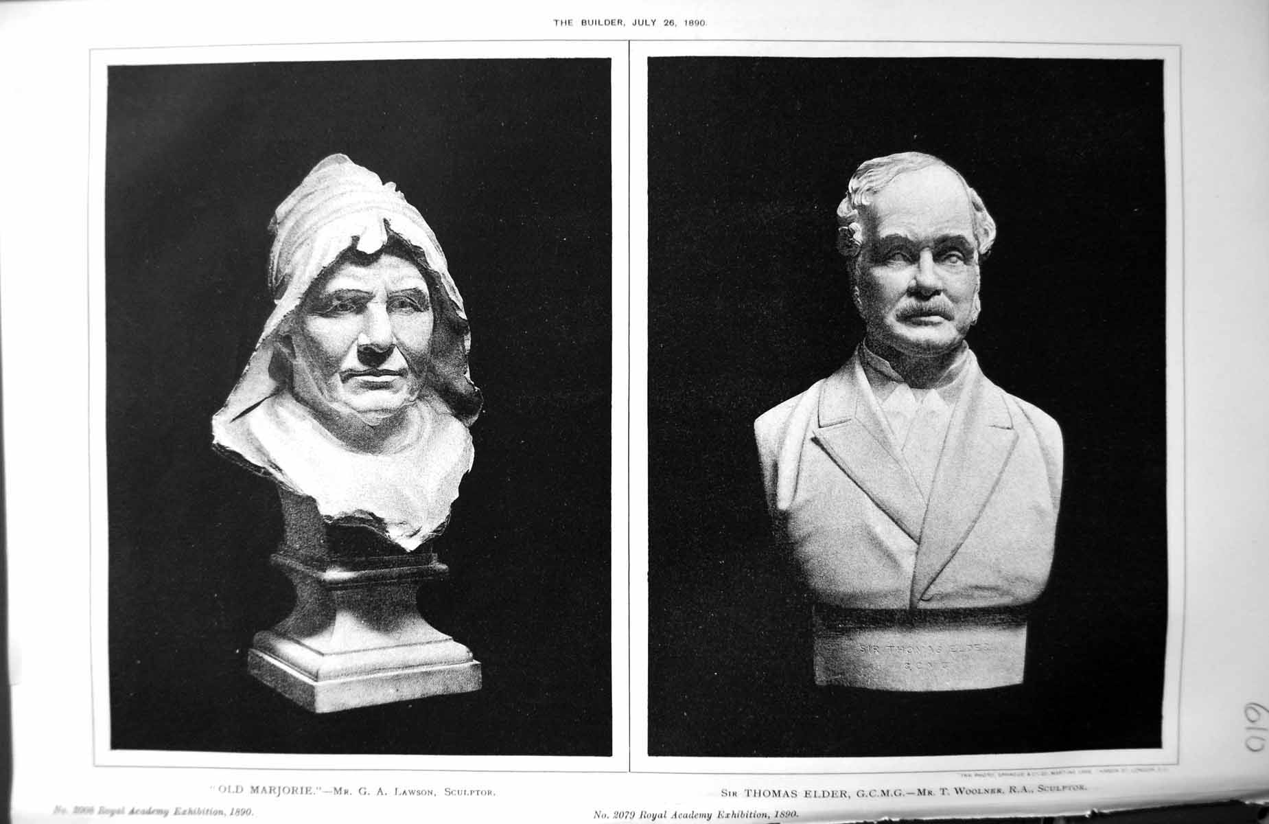 Antique Print Marjorie Lawson Thomas Elder Woolner Royal Exhibition Sculptu