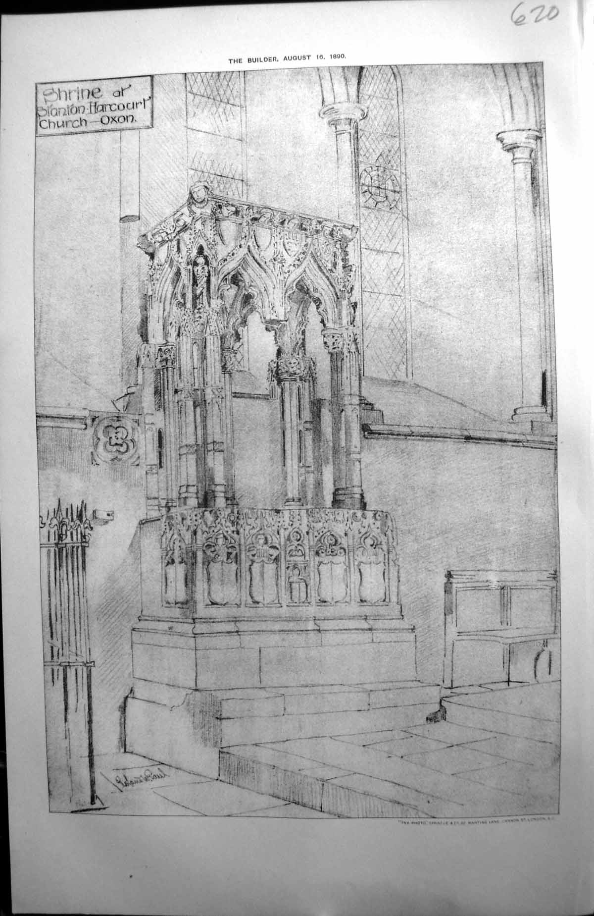 Old Stanton Harcourt Church Interior Shrine Oxon Architecture 1890 Bu Victorian