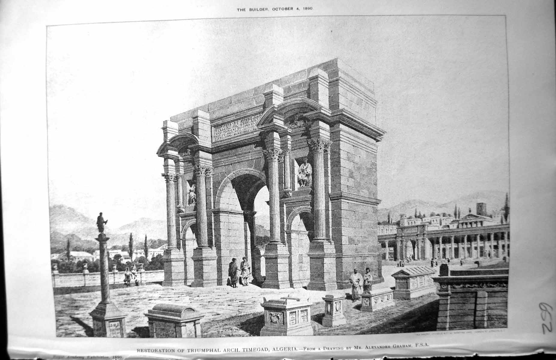 Old Triumphal Arch Restoration Timegad Algeria Graham Architecture 18 Victorian