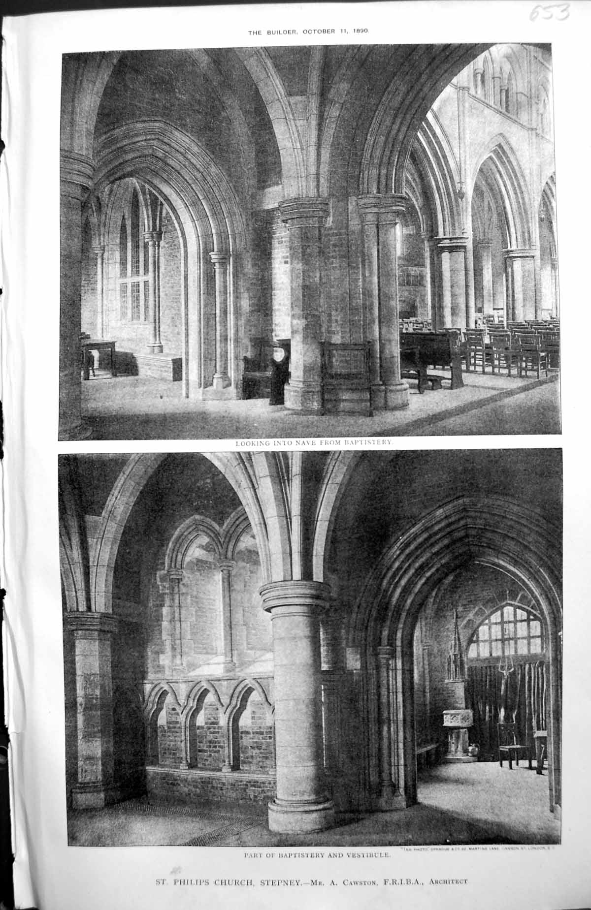 Old St Philips Church Stepney Baptistery Nave Cawston Architecture 18 Victorian