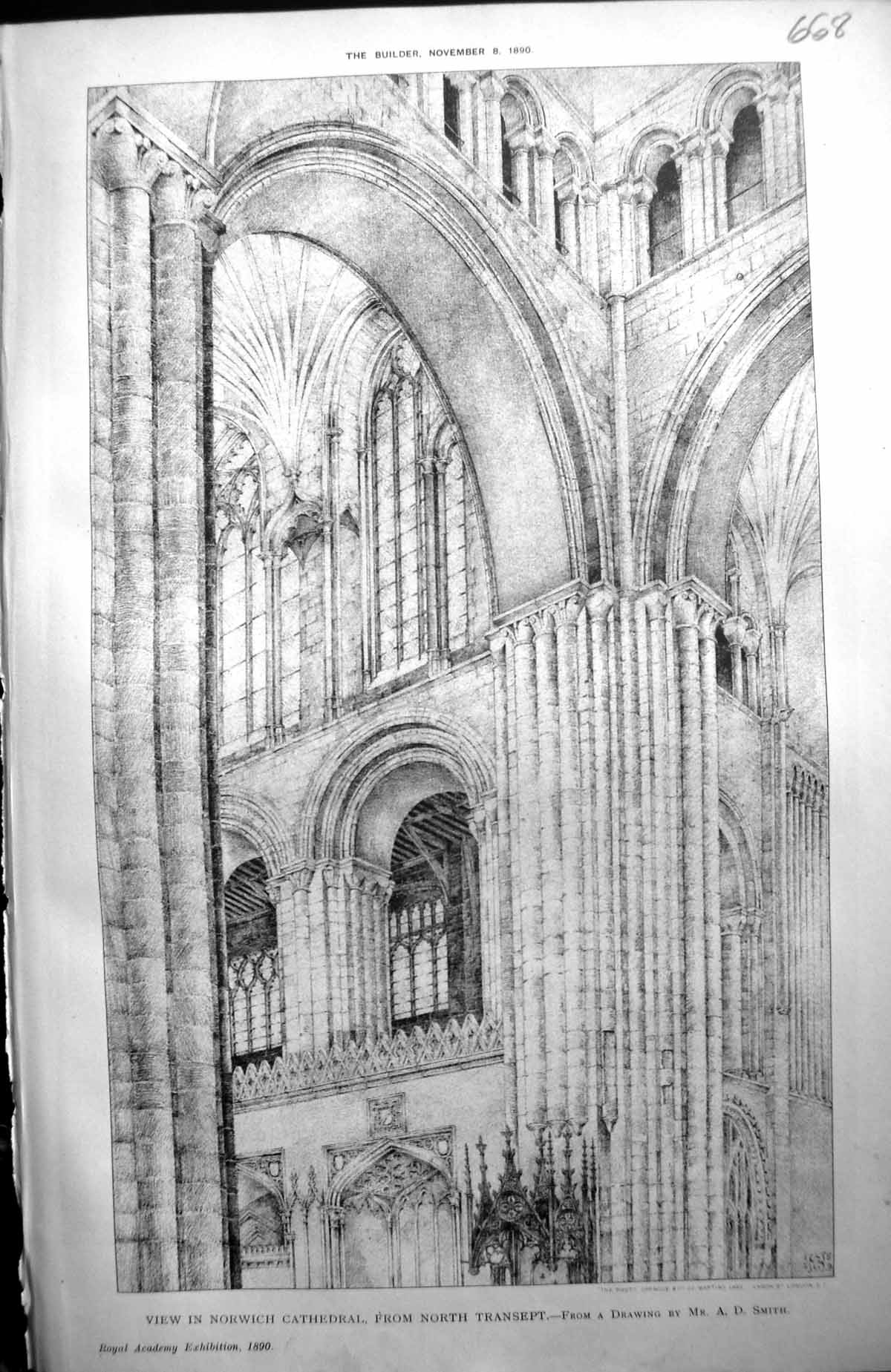Old Norwich Cathedral View From North Transept Smith Architecture 189 Victorian