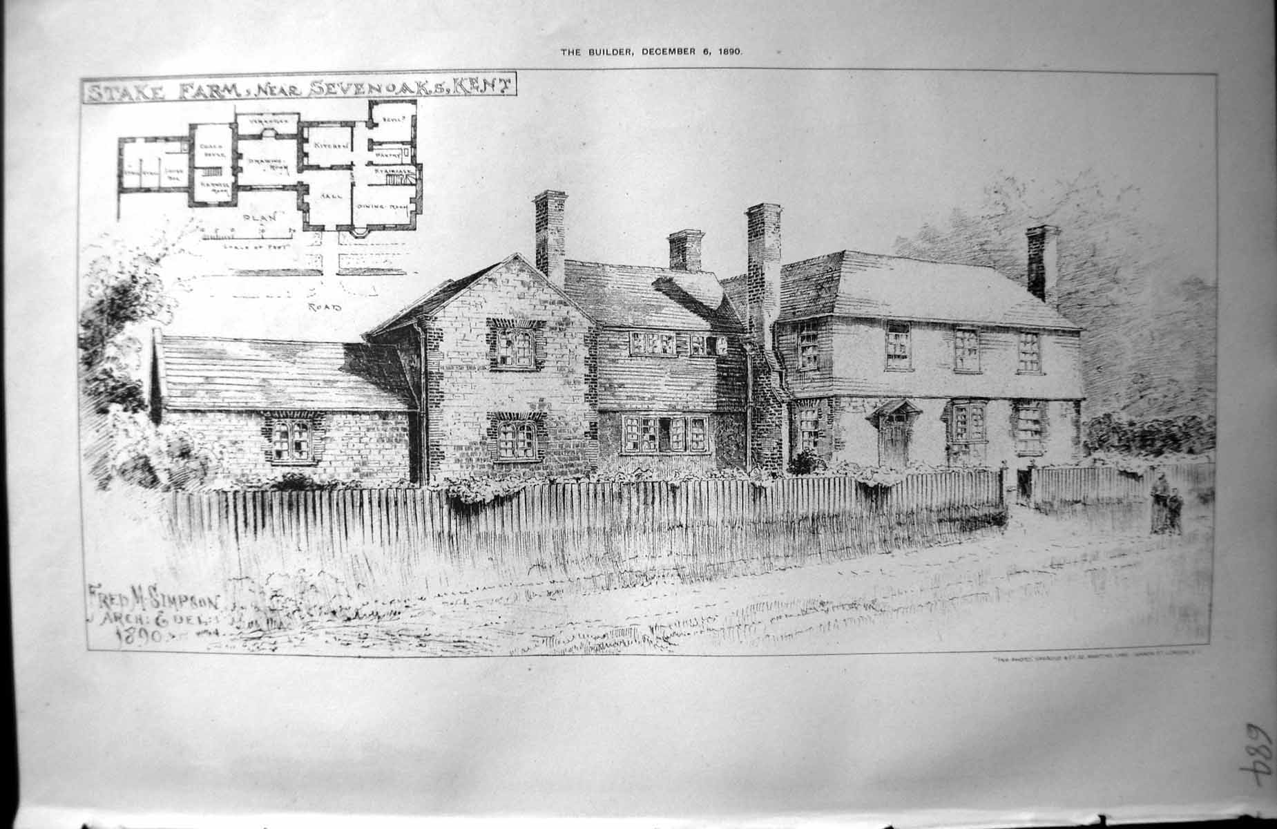 Old Stake Farm Near Sevenoaks Kent Simpson Architecture 1890 Builder Victorian