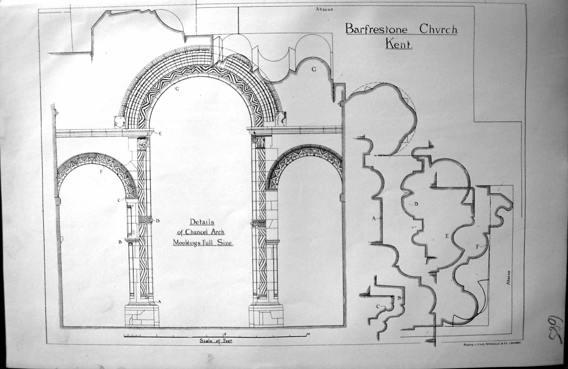 Old Barfrestone Church Kent Chancel Arch Mouldings Abacus Architectur