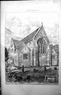 Antique Print Church Salcombe Devon John Sedding Architecture 1890 Builder 19th