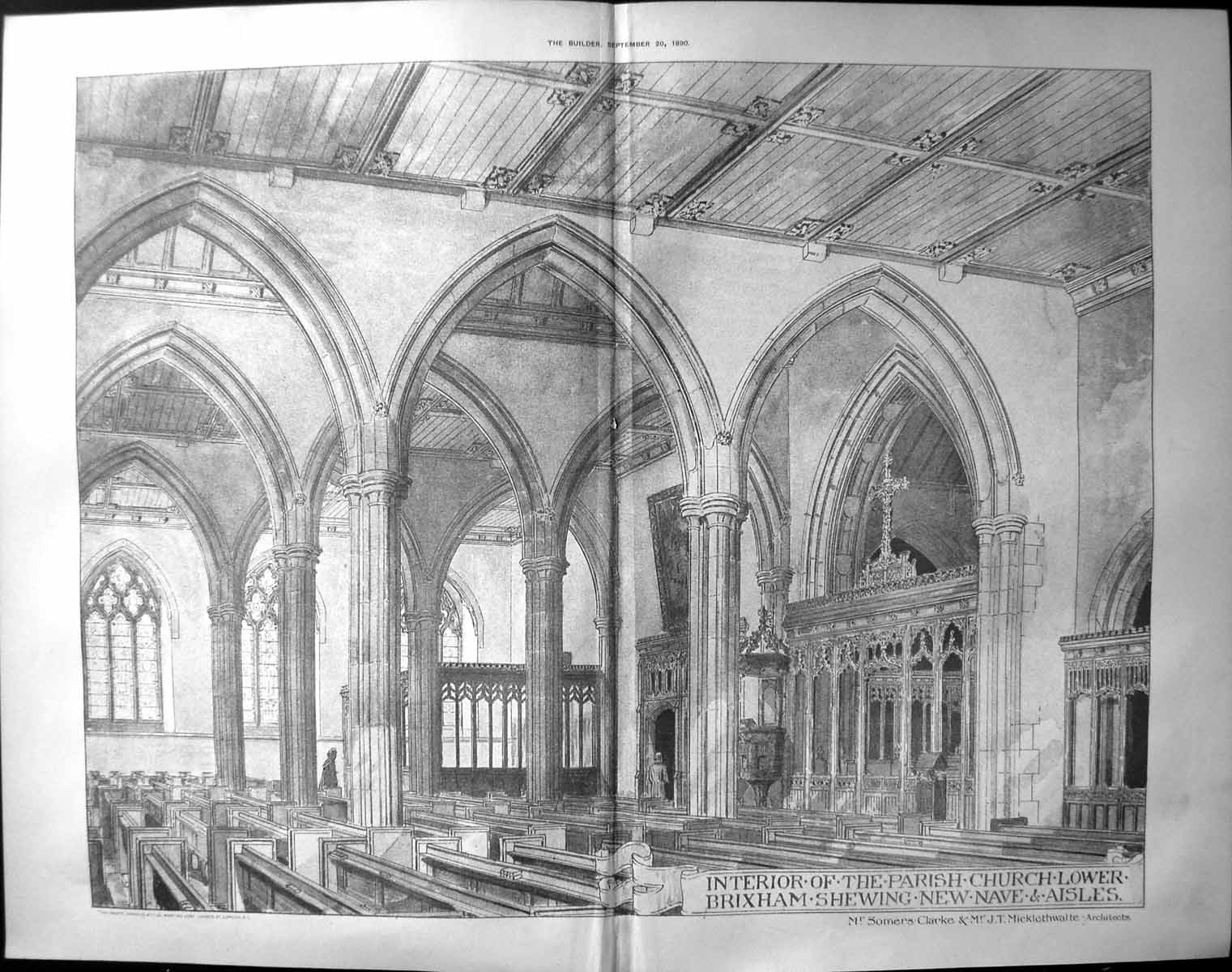 Old Parish Church Lower Brixham Interior Clarke Micklethwaite Archite