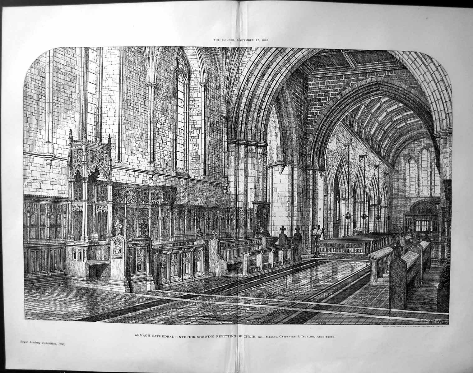 Old Armagh Cathedral Interior Refitting Choir Carpenter Ingelow Archi