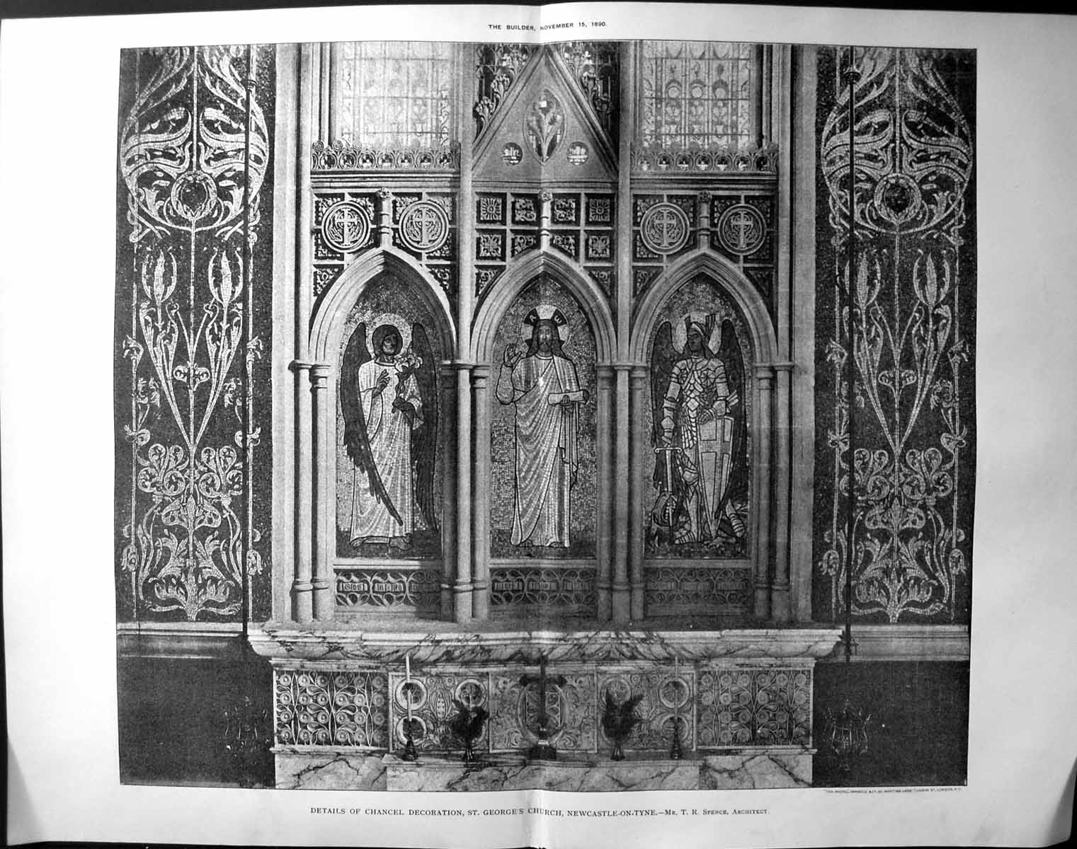 Old St George Church Chancel Decoration Newcastle On Tyne Spence Arch