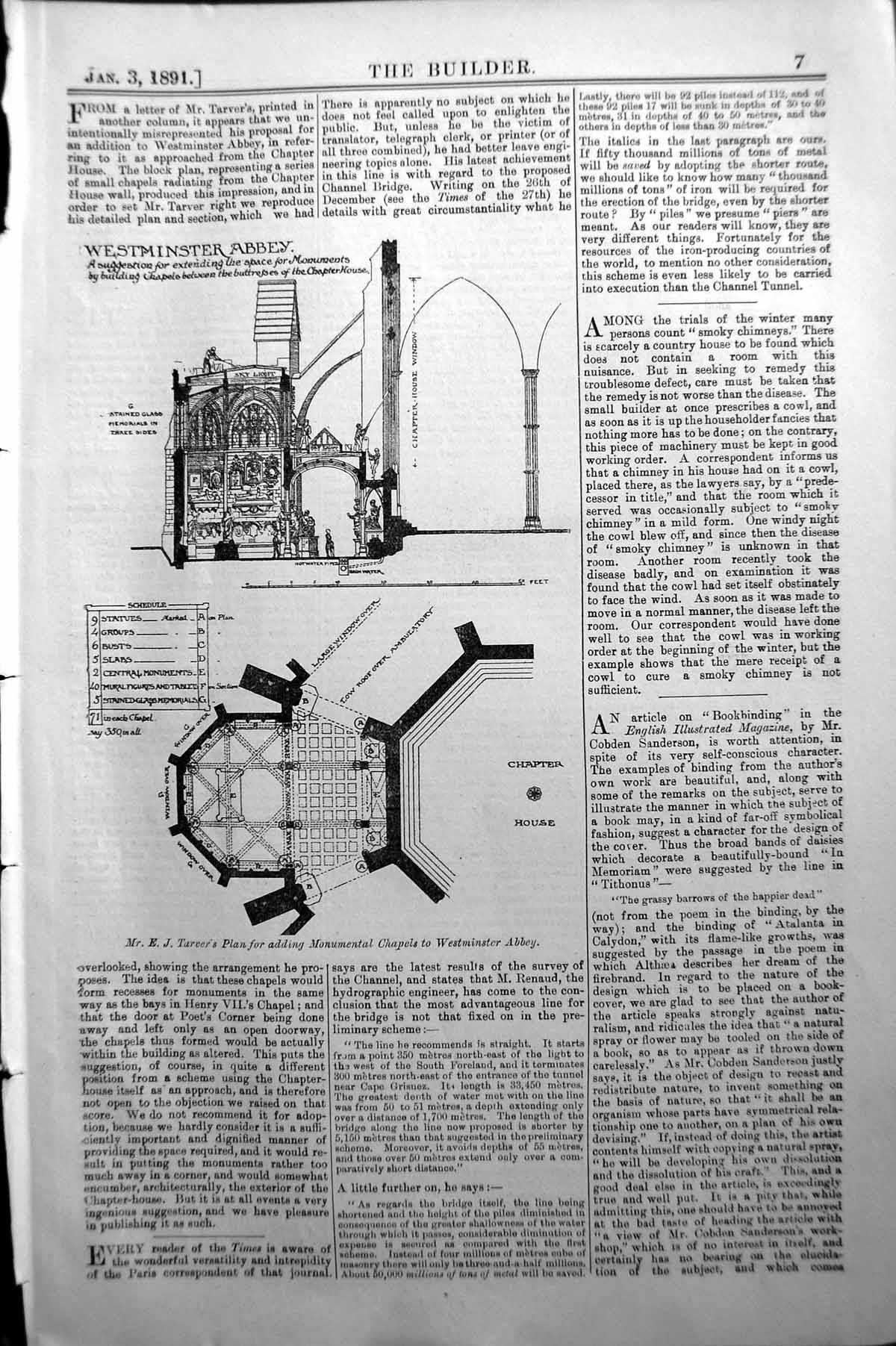 Old Builder 1891 Architecture Plan Westminster Abbey Tarver Monumenta Victorian