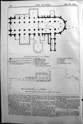 Old Builder 1891 Architecture Plan Addition Westminster Abbey Cathedr Victorian