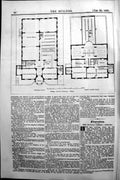 Old Antique Print Plan Chelsea Central Library Builder 1891 Architecture 19th